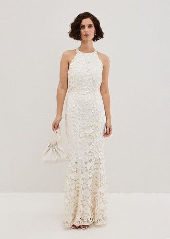 Phase Eight Olivia Lace Wedding Dress White Australia | OC6859024